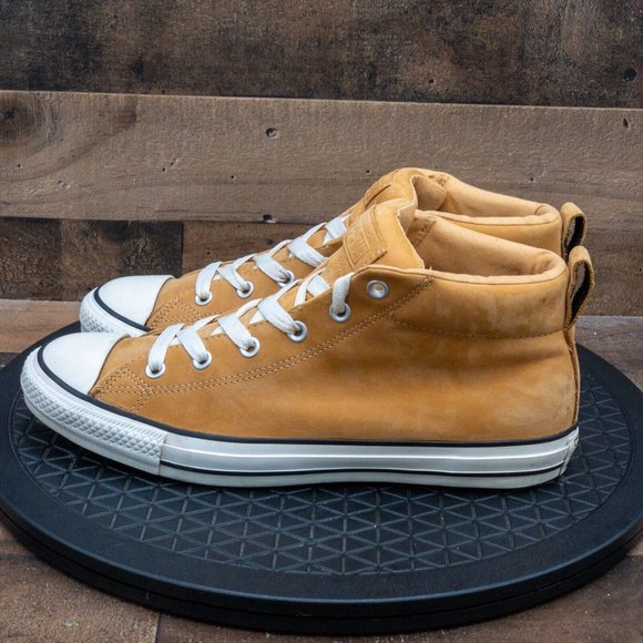 CONVERSE ALL STAR PRO MID LEATHER MENS ATHLETIC SHOES RETRO SNEAKER TAN SIZE 10 - Picture 5 of 9